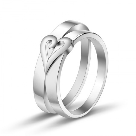 925 Silver Creative Simplicity Love Couple Rings 