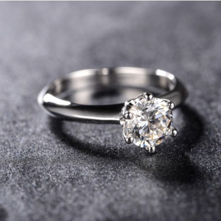 Six Claw 1 Ct Cubic Zirconia 925 Sterling Silver Engagement Solitaire Ring RS23 Six Claw 1 Ct Cubic Zirconia 925 Sterling Silver Engagement Solitaire Ring RS23