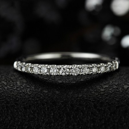 925 Sterling Silver Inlaid Single Row Cubic Zirconia Engagement Ring Price For One Engagement Ring