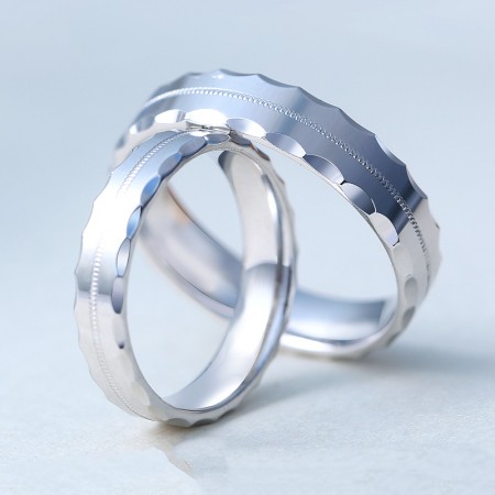 Original Design Time Round S925 Silver Couple Rings