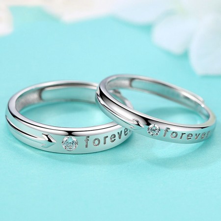 Creative 925 Sterling Silver Electric Rhodium Couple Rings