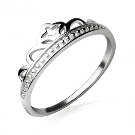 Exquisite High Polish Sweet And Lovely 925 Silver Crown Ring