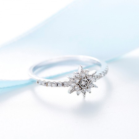 Fashion Jewelry 925 Silver Inlaid Cubic Zirconia Light Of Sun Engagement Ring