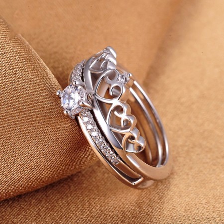925 Silver Personalized Creative Combination Crown Ring