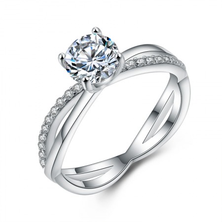 925 Silver Plated White Gold Beautifully Wedding/Engagement Couple