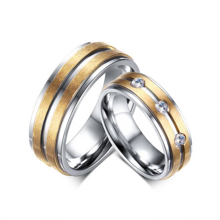 High Quality Matte Finished Titanium Steel Couple Rings