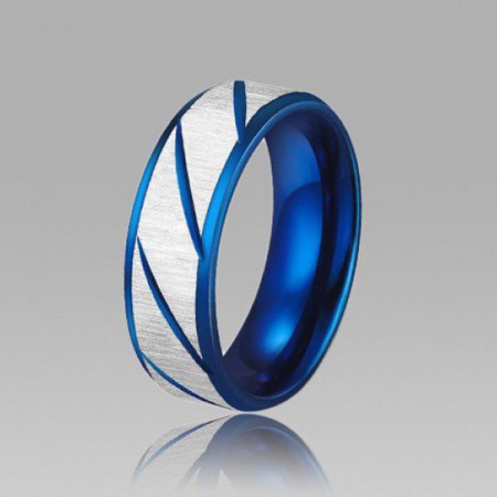 Fashion Diagonal Titanium Steel Men's Ring