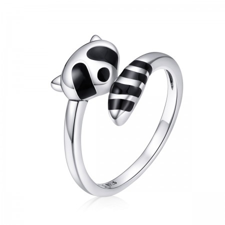 Cute Panda Adjustable 925 Sterling Silver Ring - Perfect Valentine's Day Gift