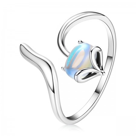 Fox Moonstone 925 Sterling Silver Adjustable Ring - Perfect Valentine's Day Gift