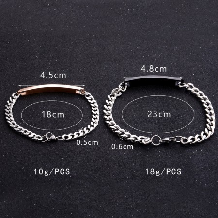 His Beauty And Her Beast Titanium Couple Bracelets